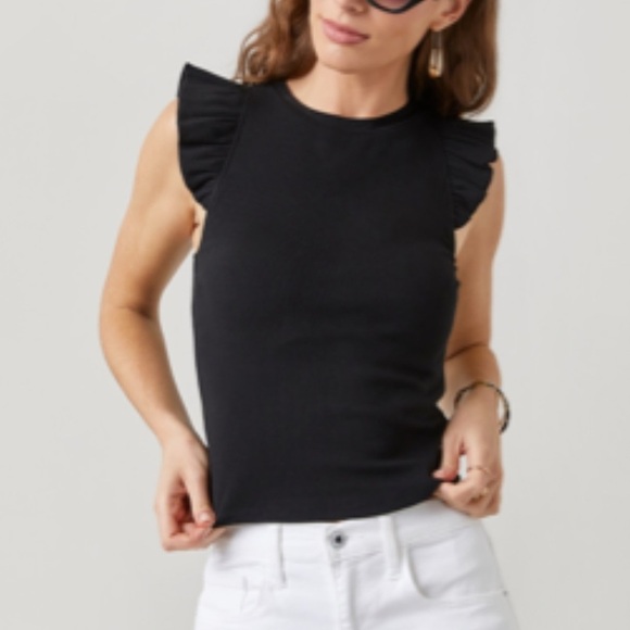 MiAmi Francesca's Black Ruffle Flutter Tank XL - Picture 1 of 8